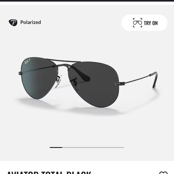 Ray ban aviators with case in all black - Picture 2 of 5